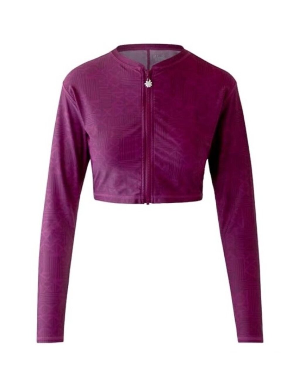 UV SKINZ UPF 50+ Sunwear Full Zip Crop Top Jacket Rash Guard Women's XL Purple